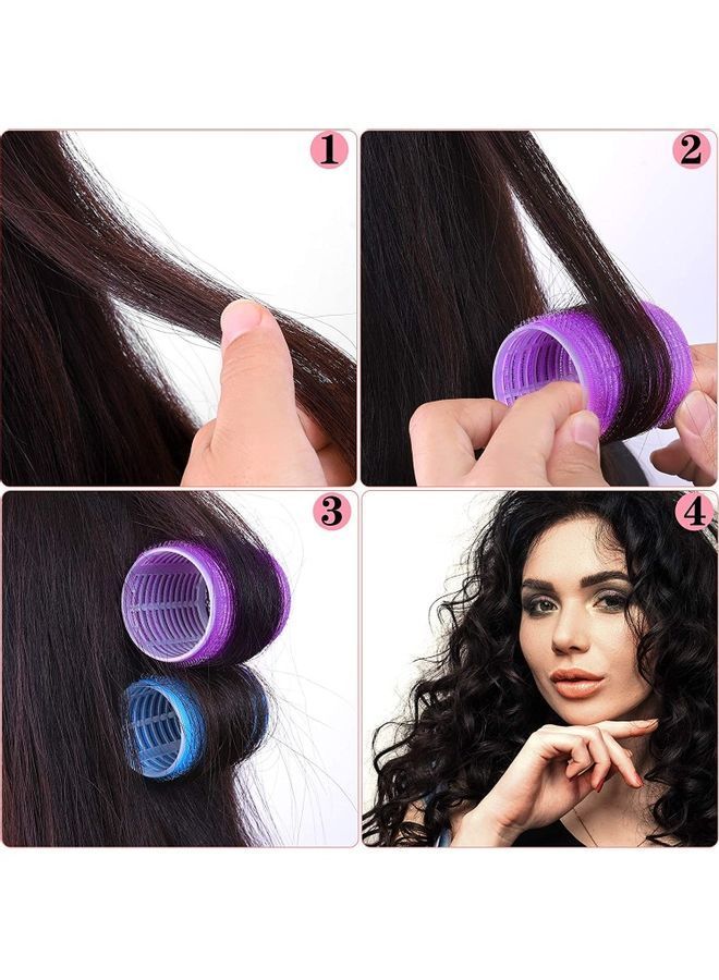 NIBEMINENT 15-Piece Self Grip Hair Rollers Set Purple - Image 3