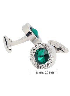 Round Crystal Silver Cufflinks For Men With Gift Box Green/Blue/Colorful Crystals Men'S Cuff Link Set For Wedding Shirt Party Business Birthday Anniversary Dress (Green Crystal) - pzsku/Z87A4AD90400114E6069CZ/45/_/1735816687/549e4fbb-6e94-42de-9ff4-585cd9adadb7