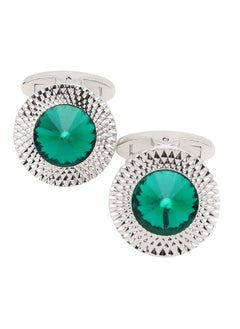 Round Crystal Silver Cufflinks For Men With Gift Box Green/Blue/Colorful Crystals Men'S Cuff Link Set For Wedding Shirt Party Business Birthday Anniversary Dress (Green Crystal) - pzsku/Z87A4AD90400114E6069CZ/45/_/1735816692/b4cf5cae-60d6-45df-926e-b9c5f71417a0