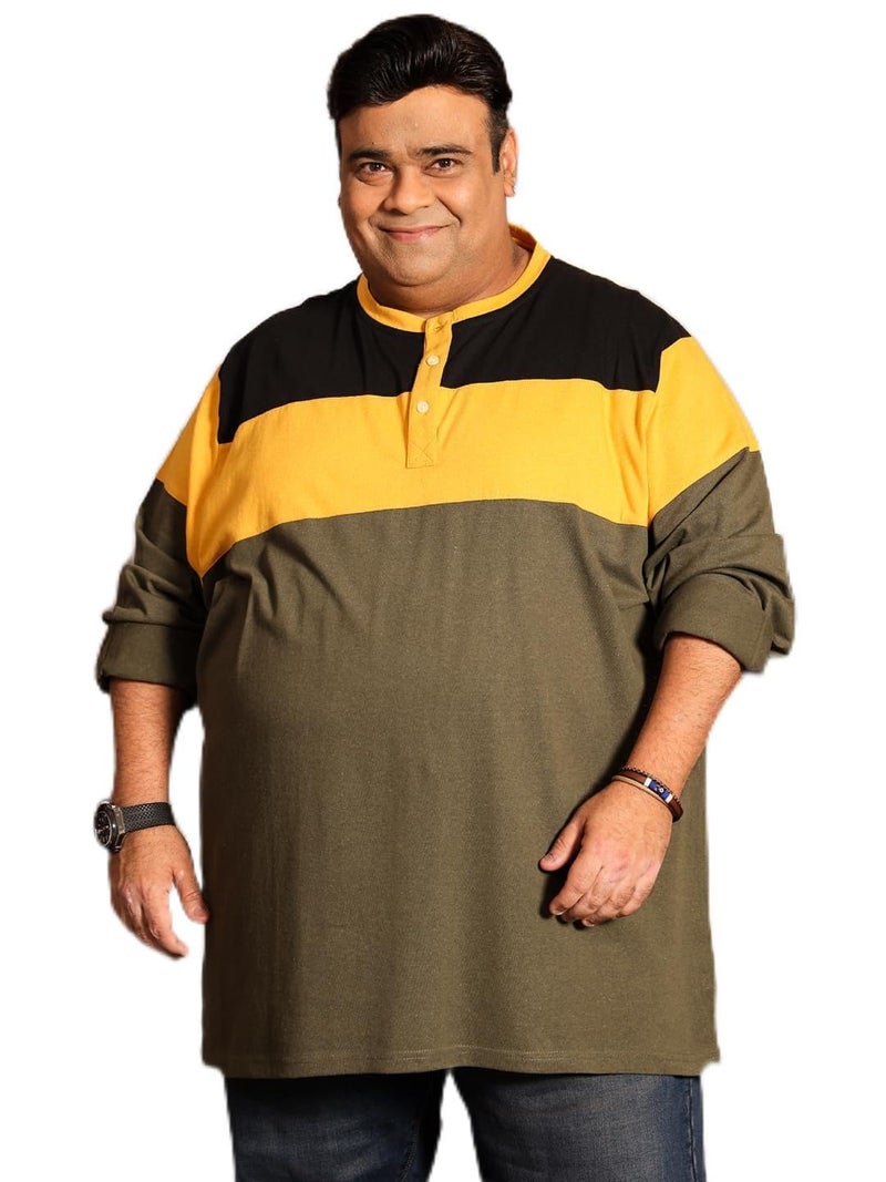 Bigbanana Men's Henley T-Shirt (Hampshire,Multi,5XL) - Image 1