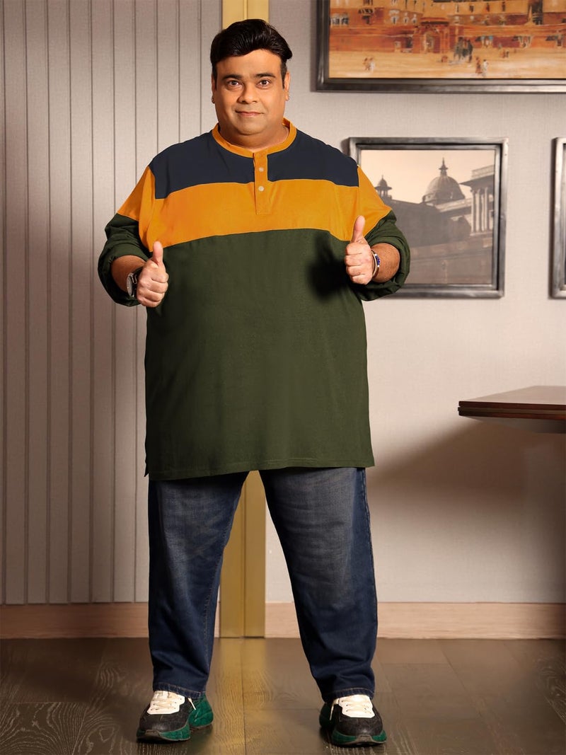 Bigbanana Men's Henley T-Shirt (Hampshire,Multi,5XL) - Image 2