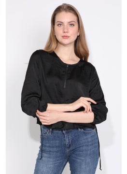 Markapia Woman Women's Half Zipper Blouse Black  - Image 1