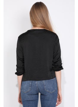 Markapia Woman Women's Half Zipper Blouse Black  - Image 3