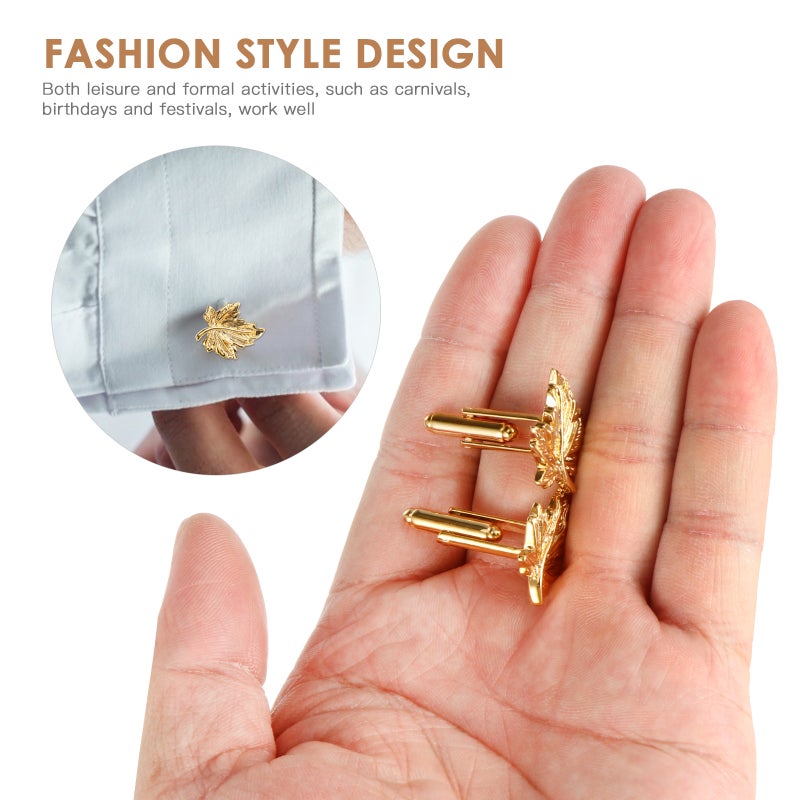 1 Pair Maple Leaf Buttons Fashion Shirt Buttons - Image 4