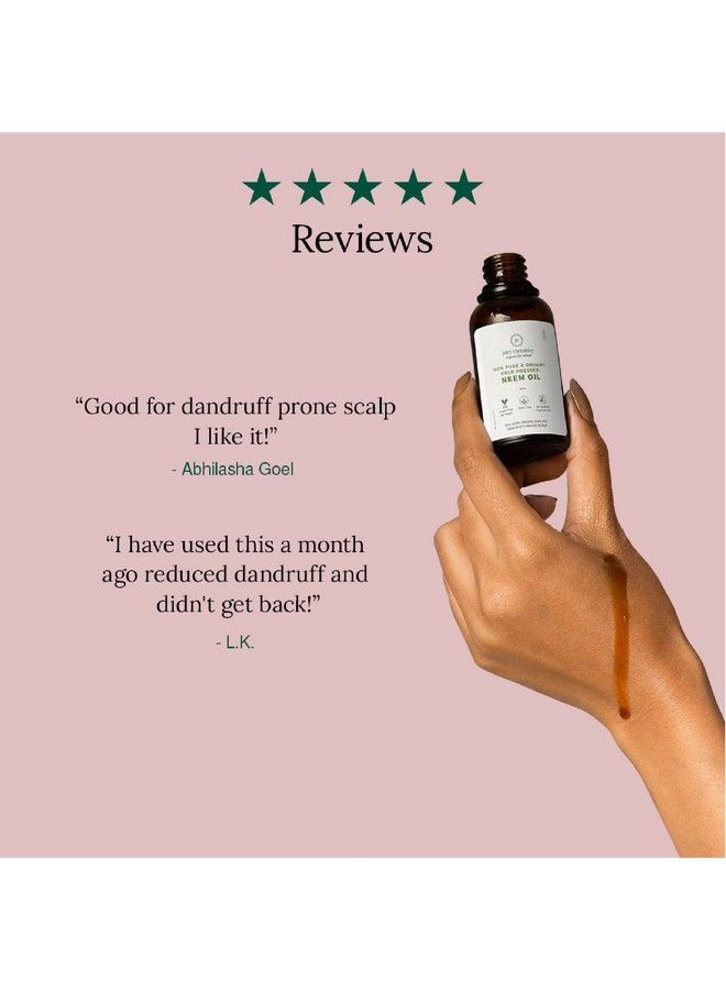 Juicy Chemistry Certified Organic Neem Oil 30Ml For Hair And Skin Oil For Acne Prone Skin Dandruff Control And Healthy Scalp Carrier Coldpressed Oil For Women And Men - Image 3