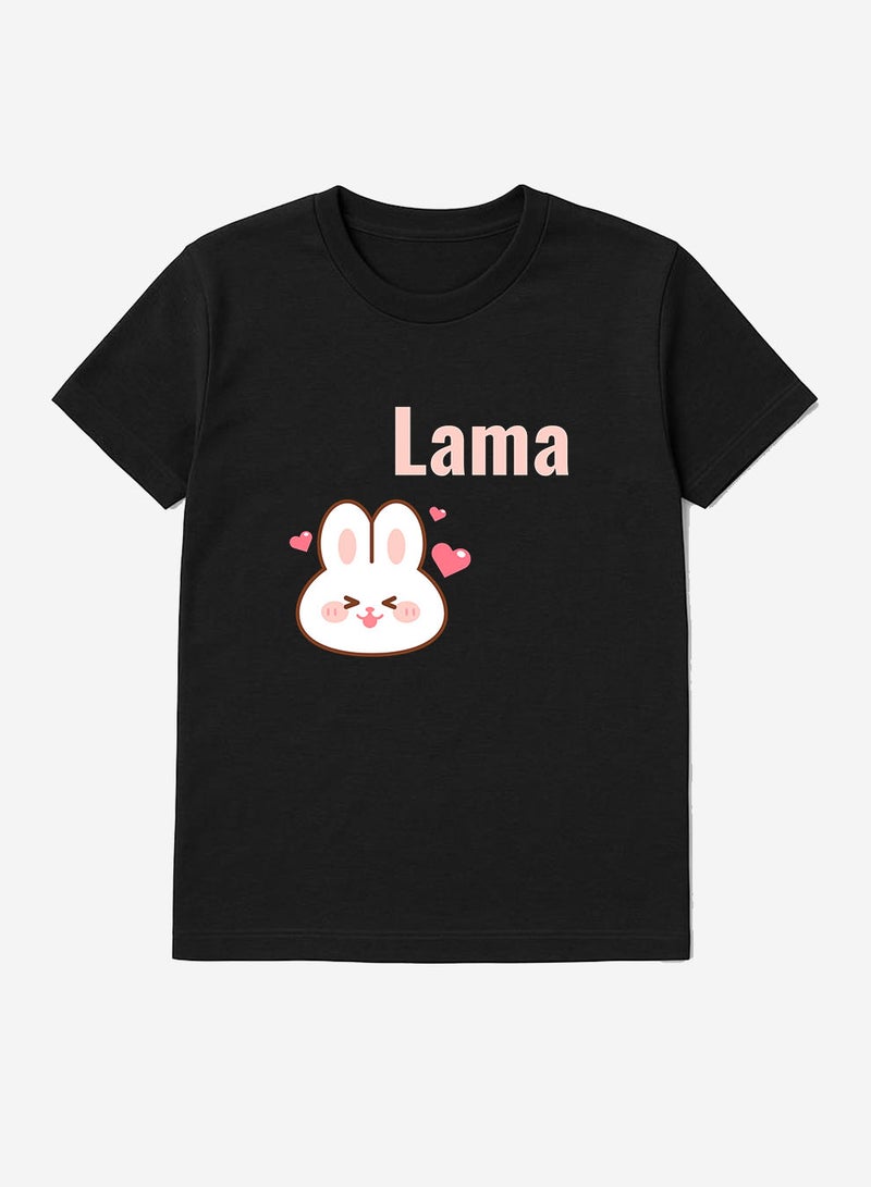 لوحة تيشيرت قطن قابل للتخصيص باسمك مع تصميم قطة وقلوب - Image 4