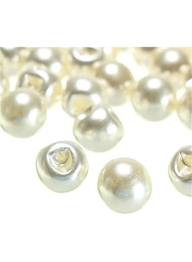 100Pcs 10mm Round Sewing Pearl ons for Clothing Dress Accessories Scrapbooking Garment Decorative DIY Crafts Tools(0.39inch,White)  - Image 4