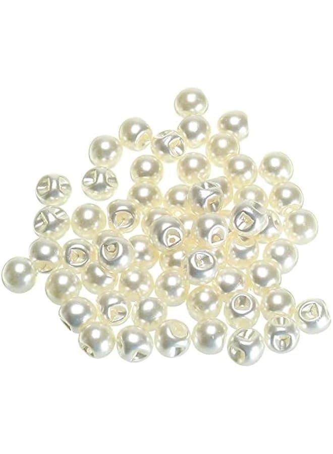 100Pcs 10mm Round Sewing Pearl ons for Clothing Dress Accessories Scrapbooking Garment Decorative DIY Crafts Tools(0.39inch,White)  - Image 2