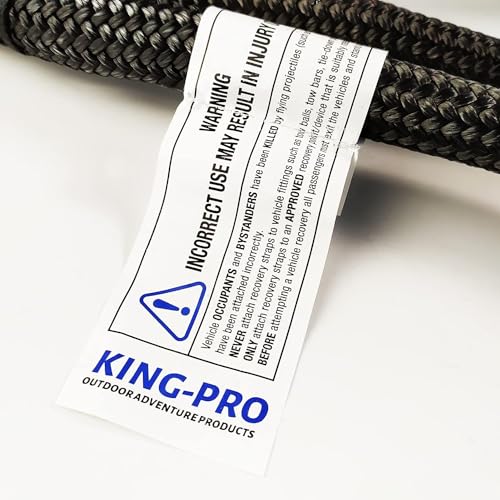 KING-PRO Kinetic Recovery Rope 3/4“x30' Towing Rope 20,000lbs Breaking Strength 100% Nylon Made Heavy Duty Offroad Snatch Strap 30% Elasticity for Full-Size Truck Large SUVs Offroad Vehicels (Blue) - Image 4