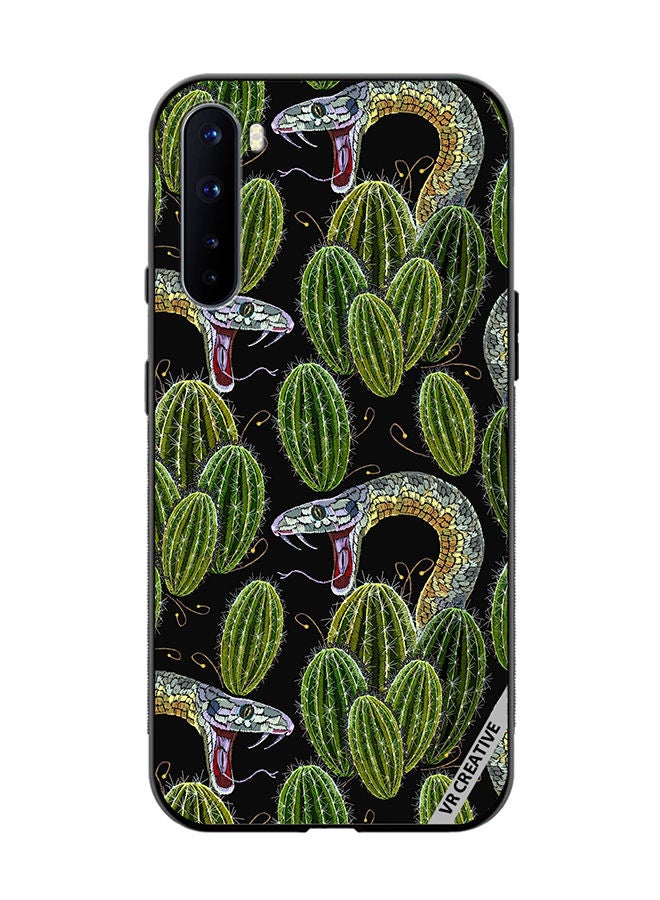VR CREATIVE Protective Case Cover For OnePlus Nord Embroidery, Cactus And Snakes Seamless Design Multicolour - Image 1