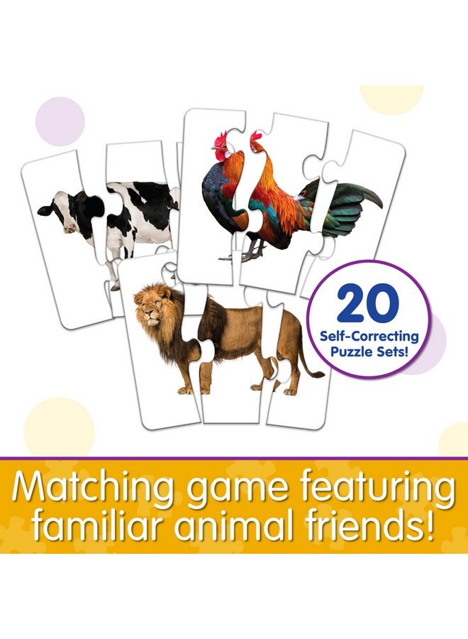 The Learning Journey: Match It! Head to Tail - 20 Self-Correcting Animal-Themed Puzzle Sets - Matching Puzzles for Children Ages 3-6 Years (40 Pieces), White - Image 5