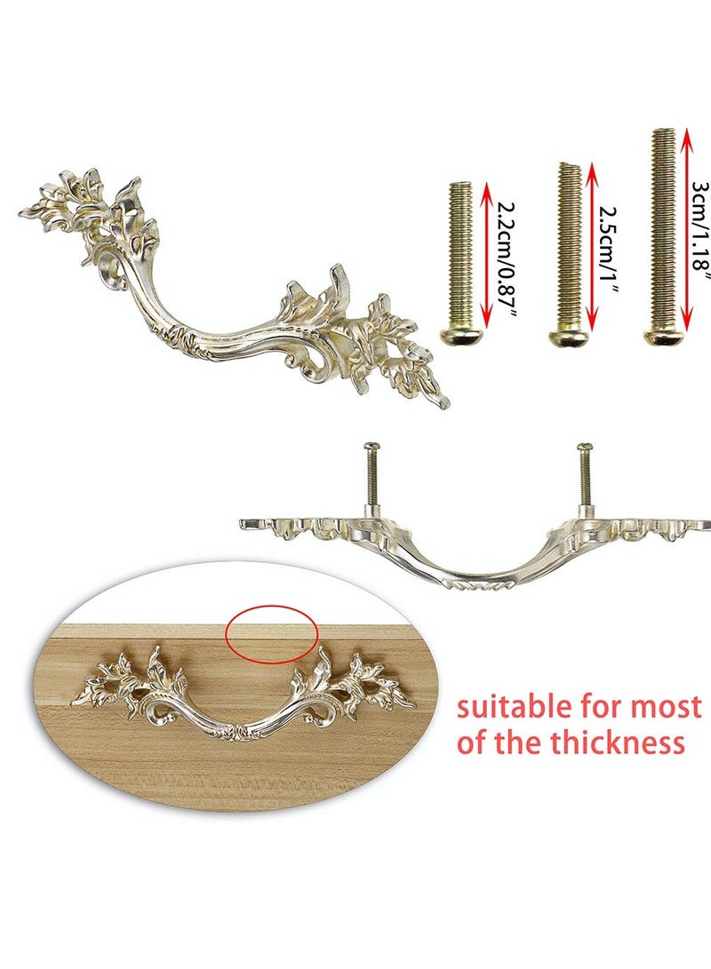 SYOSI مقابض خزانة على الطراز الأوروبي، 2.5 إنش مركز ثقب لشفّة الحمام، مقابض درج قديمة مزخرفة، مقابض أثاث عتيق من سبيكة الزنك لخزانة الملابس، خزانة، درج (5 قطع) - Image 5