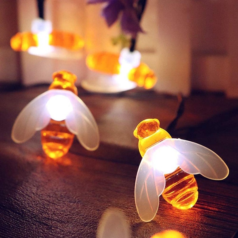 DOJI 14 LED 3 Meter Fairy String LightsPlug in String Lights Lights for ChristmasNew YearIndoor Outdoor DecorationWarm White Honey Bee - Image 2