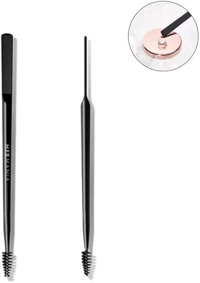 Hermania Eyebrow Soap Dual-End Applicator for Brow Lift Lamination Spoolie Brush with Spatula Tool for Gel and Wax (E40)