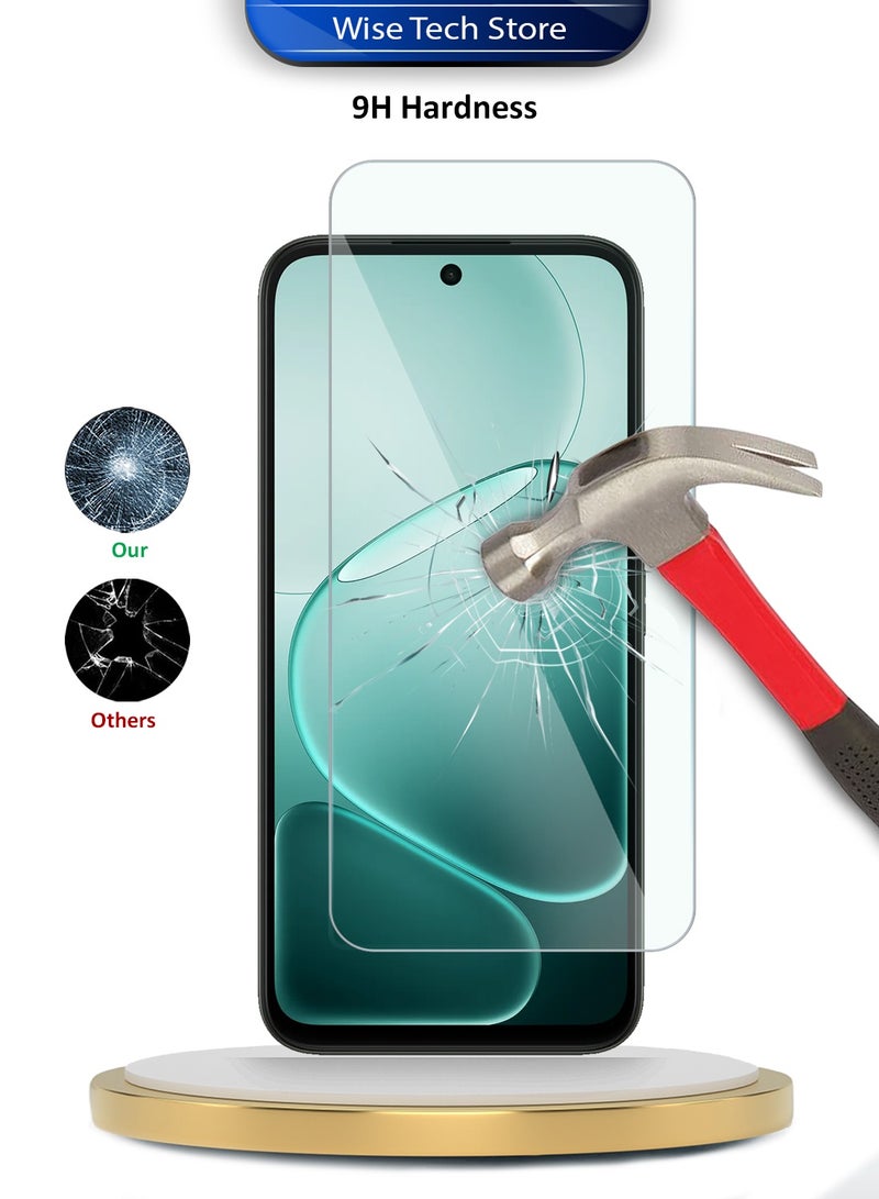 دبليو تيك واقٍ شاشة زجاجي مقسّى 9H 2.5D بحواف منحنية لسلسلة WTech المميزة لهاتف Oppo A6x 5G 2025 (MSG9CN) - شفاف - Image 3