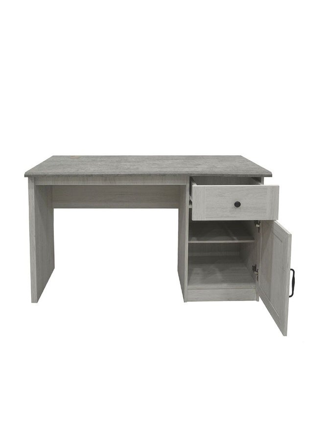 DANUBE HOME Zenith 1-Door And 1 Drawer Study Desk Writing Desk With Storage Modern office Desk Compact Desk For Home office Bedroom Study Room Stylish Desk - White Oak And Cement - Image 3