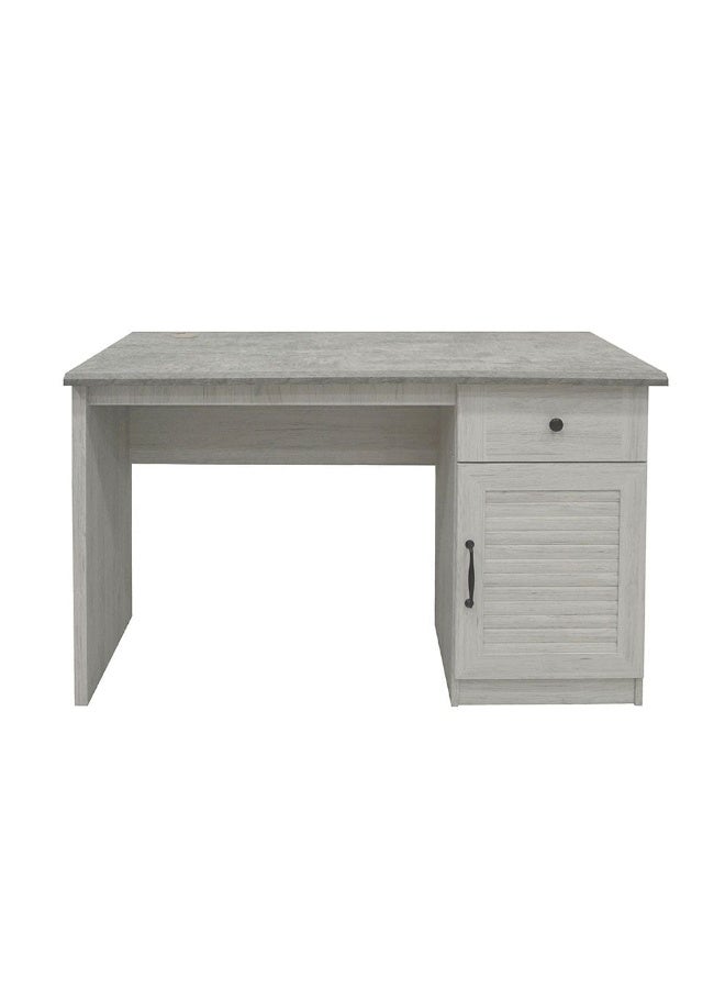 DANUBE HOME Zenith 1-Door And 1 Drawer Study Desk Writing Desk With Storage Modern office Desk Compact Desk For Home office Bedroom Study Room Stylish Desk - White Oak And Cement - Image 2