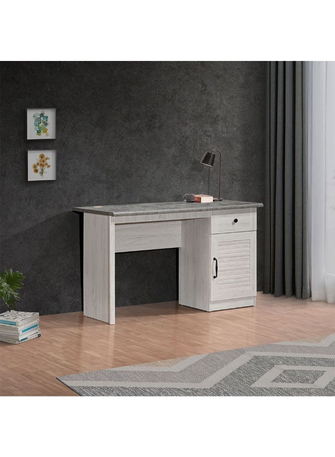 DANUBE HOME Zenith 1-Door And 1 Drawer Study Desk Writing Desk With Storage Modern office Desk Compact Desk For Home office Bedroom Study Room Stylish Desk - White Oak And Cement  - Image 2
