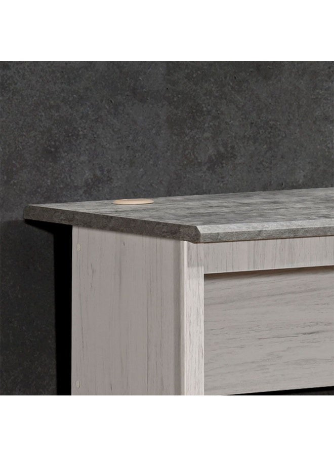 DANUBE HOME Zenith 1-Door And 1 Drawer Study Desk Writing Desk With Storage Modern office Desk Compact Desk For Home office Bedroom Study Room Stylish Desk - White Oak And Cement  - Image 3