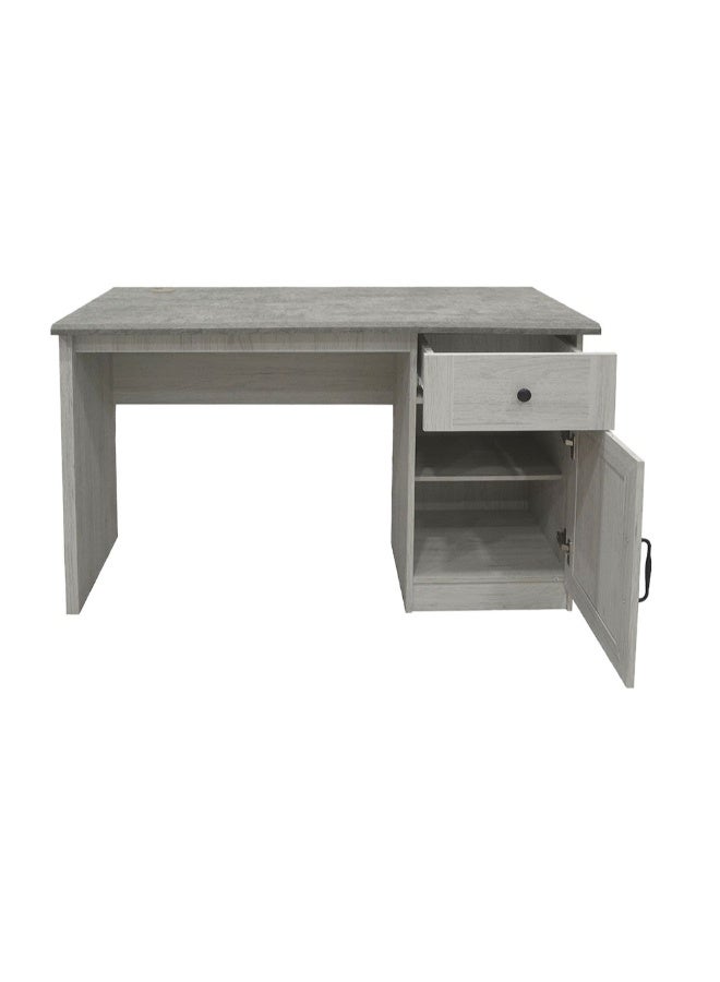 DANUBE HOME Zenith 1-Door And 1 Drawer Study Desk Writing Desk With Storage Modern office Desk Compact Desk For Home office Bedroom Study Room Stylish Desk - White Oak And Cement  - Image 4