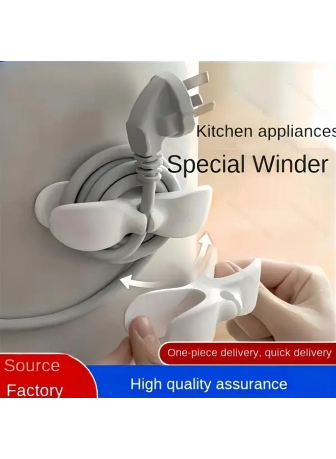 5pcs Gray Cable Organizer Winding Management Bracket For Kitchen Appliances Home Office - Image 3