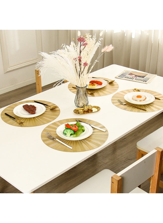 DB Innov. Golden Round Placemats, 4 Pcs Vinyl Cutout Placemats, Non-Slip Stain Heat Resistant Place Mats for Dining Table, 15x15 Inch - Image 5