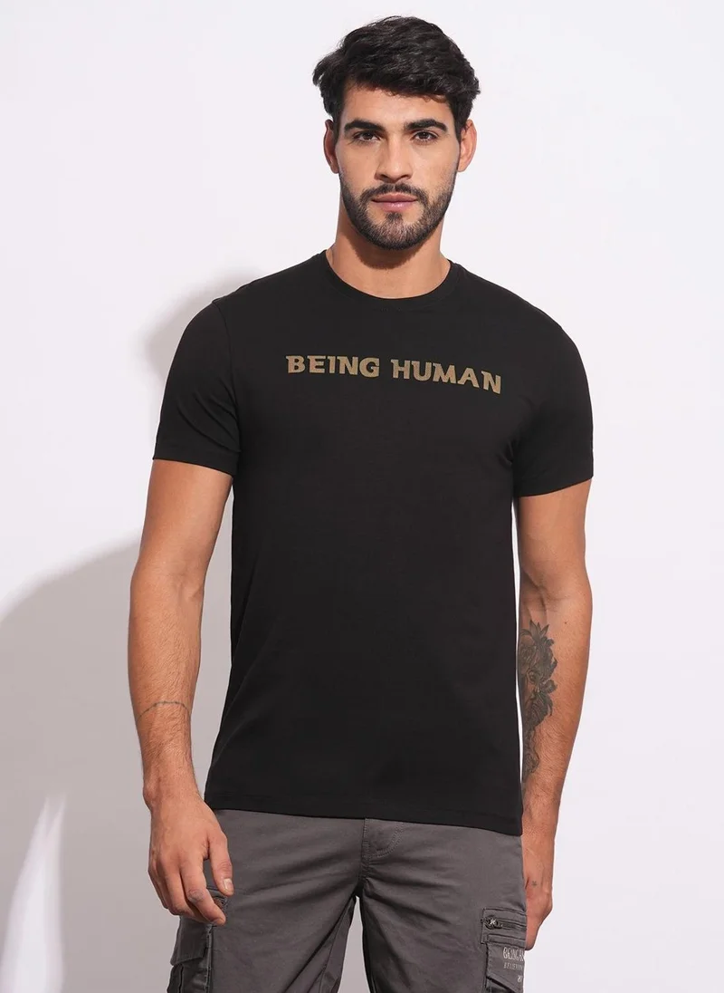 بيينغ هيومان Men Brand Logo Printed Slim Fit T-shirt