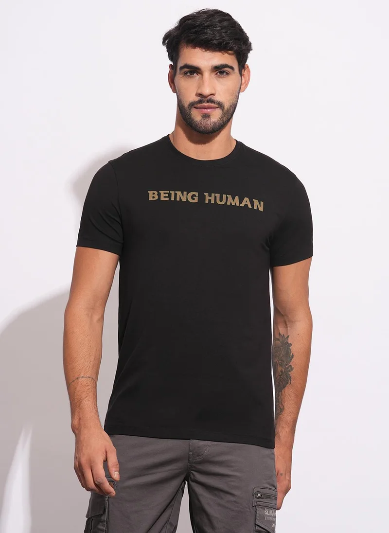 بيينغ هيومان Men Brand Logo Printed Slim Fit T-shirt