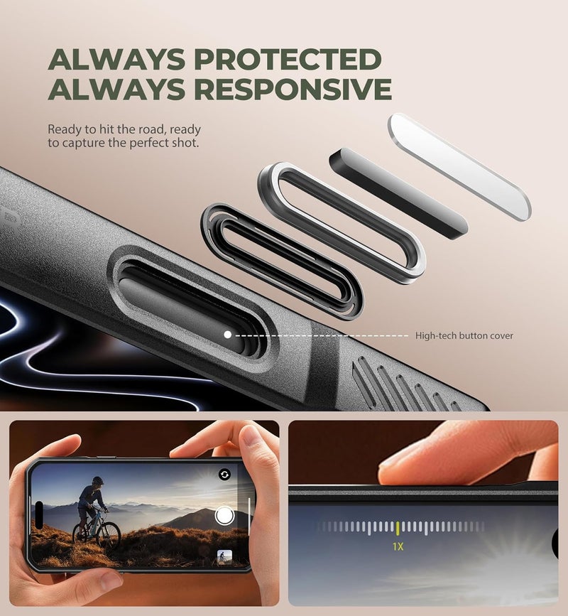 ديكسنور حافظة لهاتف iPhone 17 Pro، [مدمجة مع غطاء كاميرا قابل للطي وحامل]، متوافقة مع MagSafe، حافظة هاتف مغناطيسية متينة مقاومة للصدمات ثقيلة، مقاس 6.3 بوصة، أسود - Image 5