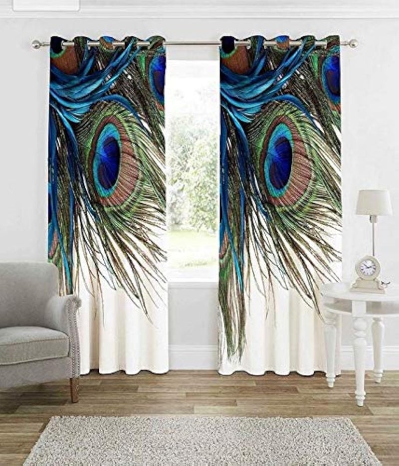 TIB Digital Printed Pooja Room CurtainPooja Ghar CurtainWindow CurtainMandir Curtain 4x5 feet Pack of 2