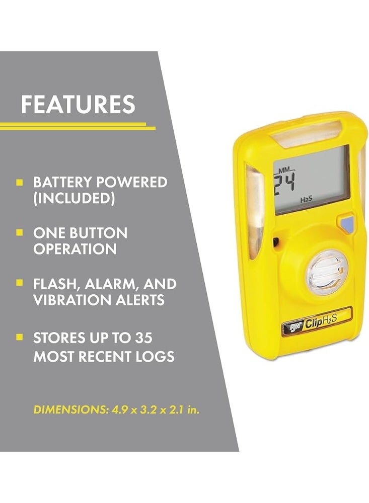 هوني ويل هانيويل BW Clip BWC3-H كاشف الغاز الأحادي H2S (نوع يمكن التخلص منه لمدة 3 سنوات) - Image 2