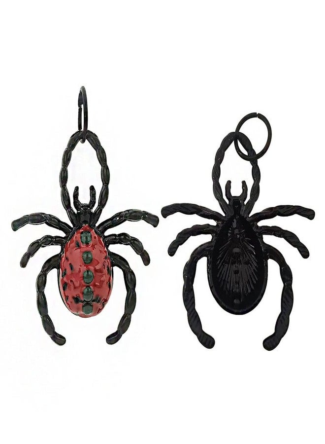 Spider Shower Curtain Hooks for Bathroom Decorative, Rust Proof Metal Stainless Steel Rings Set of 12 with Animal Red Gothic Halloween Theme Bedroom Decor (Black) (RING38SS-1CS) - Image 4