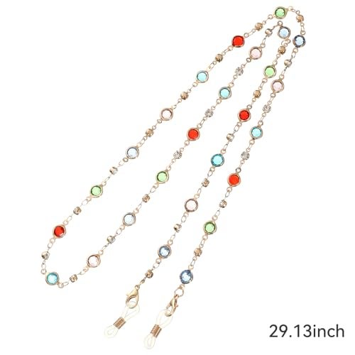 A JINDALAI Eyeglasses Chain Holder, Beaded Neck Cord for Reading Glasses and Sunglasses, Women and Girls (Multicolur) - Image 4