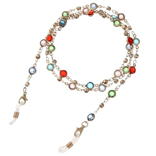 A JINDALAI Eyeglasses Chain Holder, Beaded Neck Cord for Reading Glasses and Sunglasses, Women and Girls (Multicolur) - Image 3