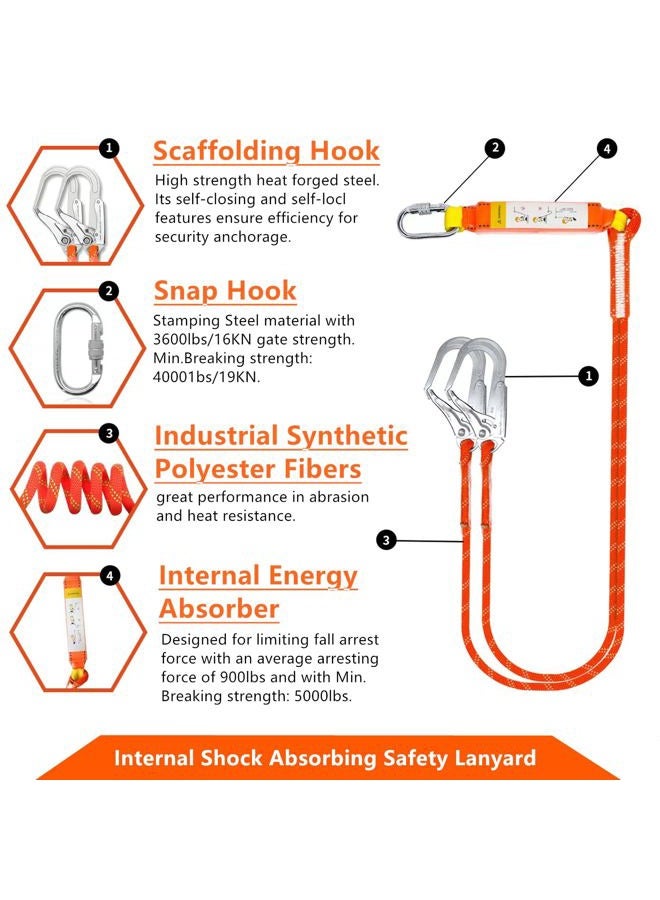 GLOROUSCHU Heywood Full Body Safety Harness Tool Fall Protection with 5D-Rings and Waist Belt,Universal Personal Protective Equipment (A) - Image 4
