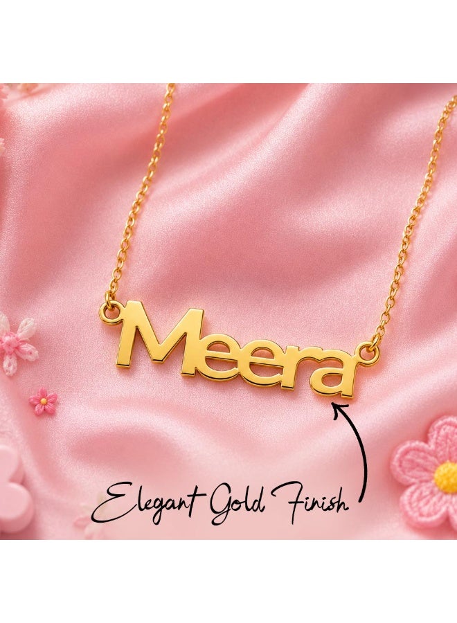 NENOUSH Baby Girl Name Necklace | Balloon Font Letter Pendant Chain 30cm | Gold Tone Jewelry for Baby Girls | Fashion Necklace | Daily Wear | Party Wear - Image 4