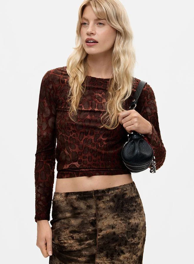 Desigual Brown Midi animal print skirt for Women | Best Price UAE