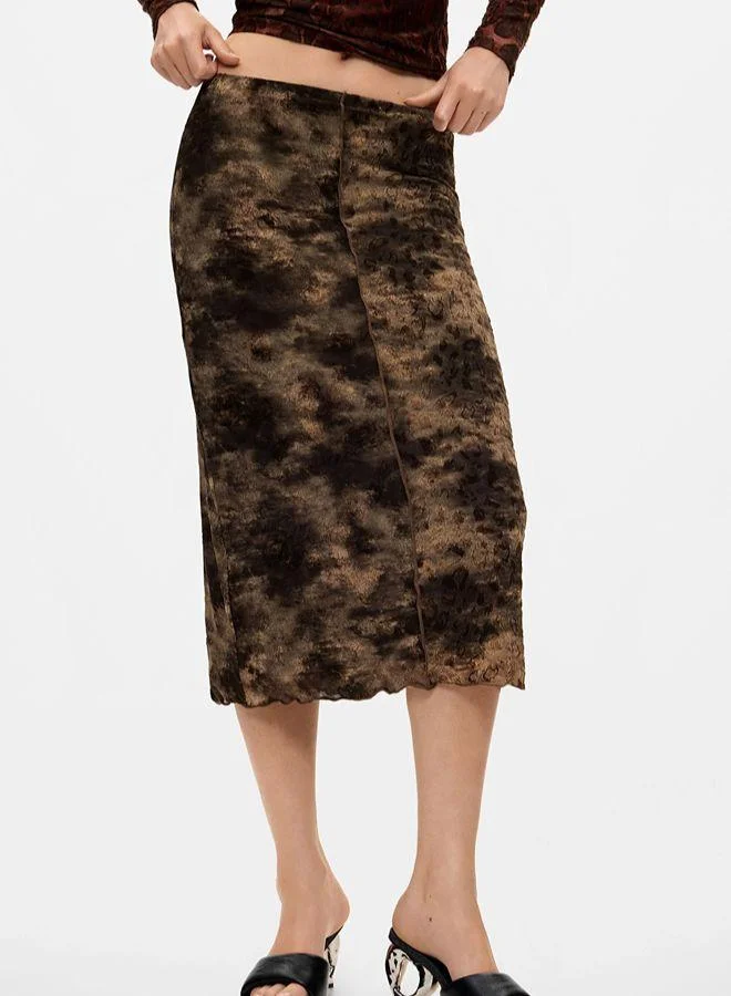 Desigual Brown Midi animal print skirt for Women | Best Price UAE
