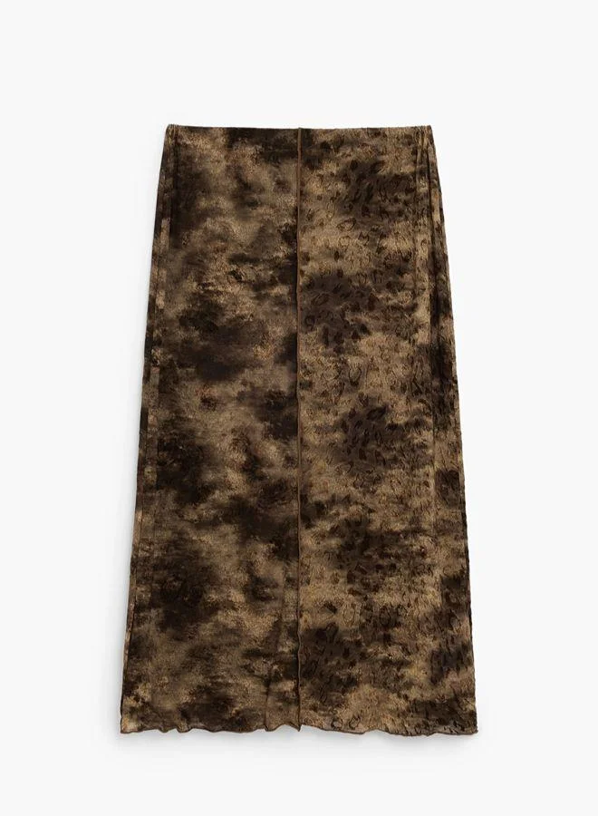 Desigual Brown Midi animal print skirt for Women | Best Price UAE