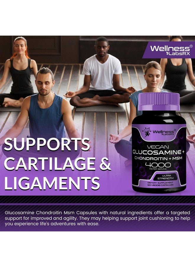 WELLNESS LABSRX Glucosamine Chondroitin MSM - 4000mg - Joint Support Supplement, Glucosamine Chondroitin Capsules, Helps with Back Pain, Knee Pain Relief, Joint Pain Relief Supplements Triple Strength - 120 Count - Image 5