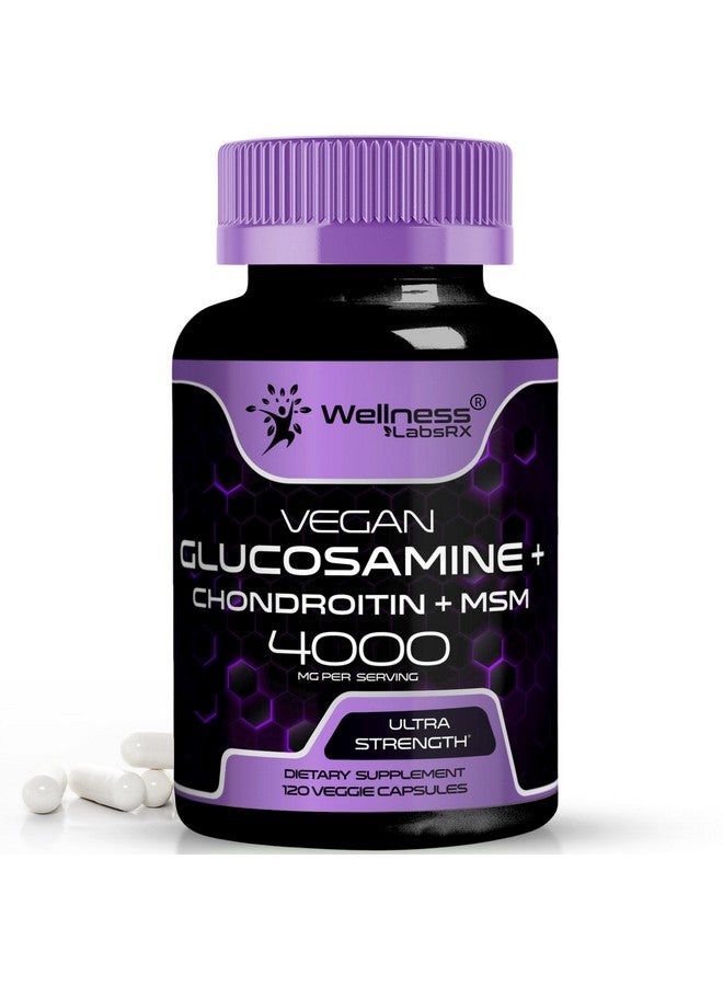 WELLNESS LABSRX Glucosamine Chondroitin MSM - 4000mg - Joint Support Supplement, Glucosamine Chondroitin Capsules, Helps with Back Pain, Knee Pain Relief, Joint Pain Relief Supplements Triple Strength - 120 Count - Image 1