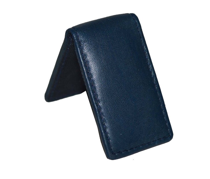 LB LEATHERBOSS Leatherboss Genuine Leather Slim Magnetic Minimalist Bifold Money Clip Cash Holder Wallet, Blue - Image 1