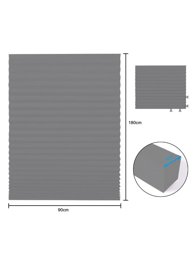 جيه زد اس ستائر تعتيم النوافذ JZS، ستائر نوافذ مطوية، ستائر ورقية مطوية معتمة، ستائر نوافذ غير منسوجة لتصفية الضوء، سهلة التركيب لغرفة النوم والحمام وغرفة المعيشة والمطبخ (رمادي) - Image 2