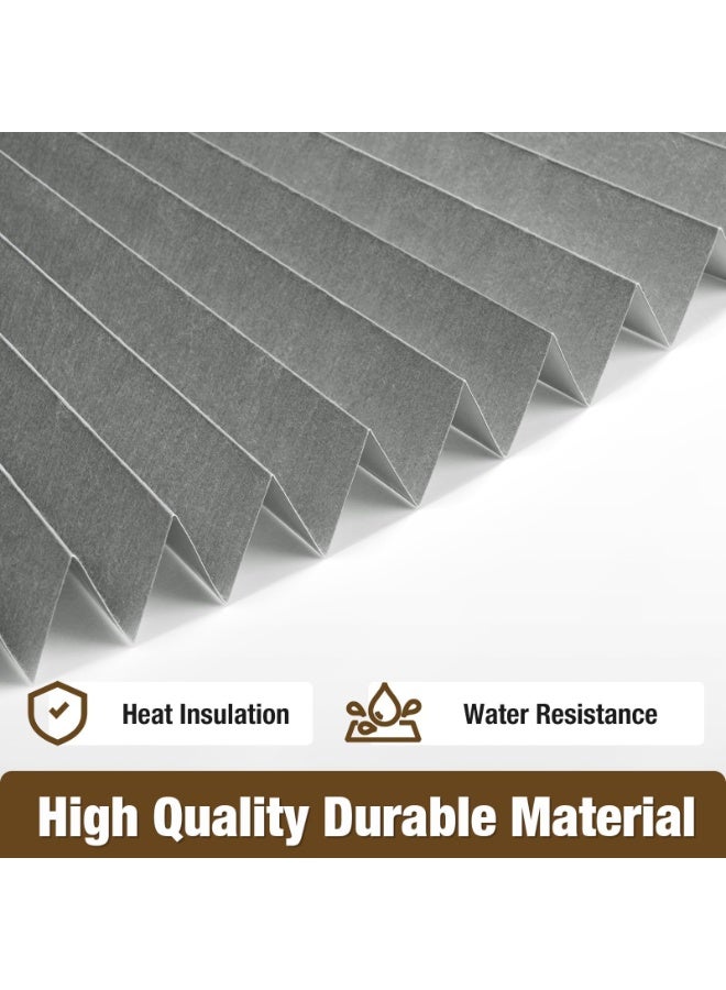 جيه زد اس ستائر تعتيم النوافذ JZS، ستائر نوافذ مطوية، ستائر ورقية مطوية معتمة، ستائر نوافذ غير منسوجة لتصفية الضوء، سهلة التركيب لغرفة النوم والحمام وغرفة المعيشة والمطبخ (رمادي) - Image 4