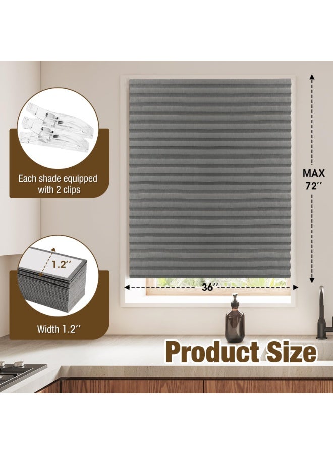 جيه زد اس ستائر تعتيم النوافذ JZS، ستائر نوافذ مطوية، ستائر ورقية مطوية معتمة، ستائر نوافذ غير منسوجة لتصفية الضوء، سهلة التركيب لغرفة النوم والحمام وغرفة المعيشة والمطبخ (رمادي) - Image 5