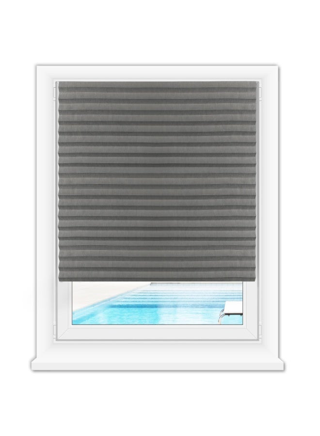 جيه زد اس ستائر تعتيم النوافذ JZS، ستائر نوافذ مطوية، ستائر ورقية مطوية معتمة، ستائر نوافذ غير منسوجة لتصفية الضوء، سهلة التركيب لغرفة النوم والحمام وغرفة المعيشة والمطبخ (رمادي) - Image 1