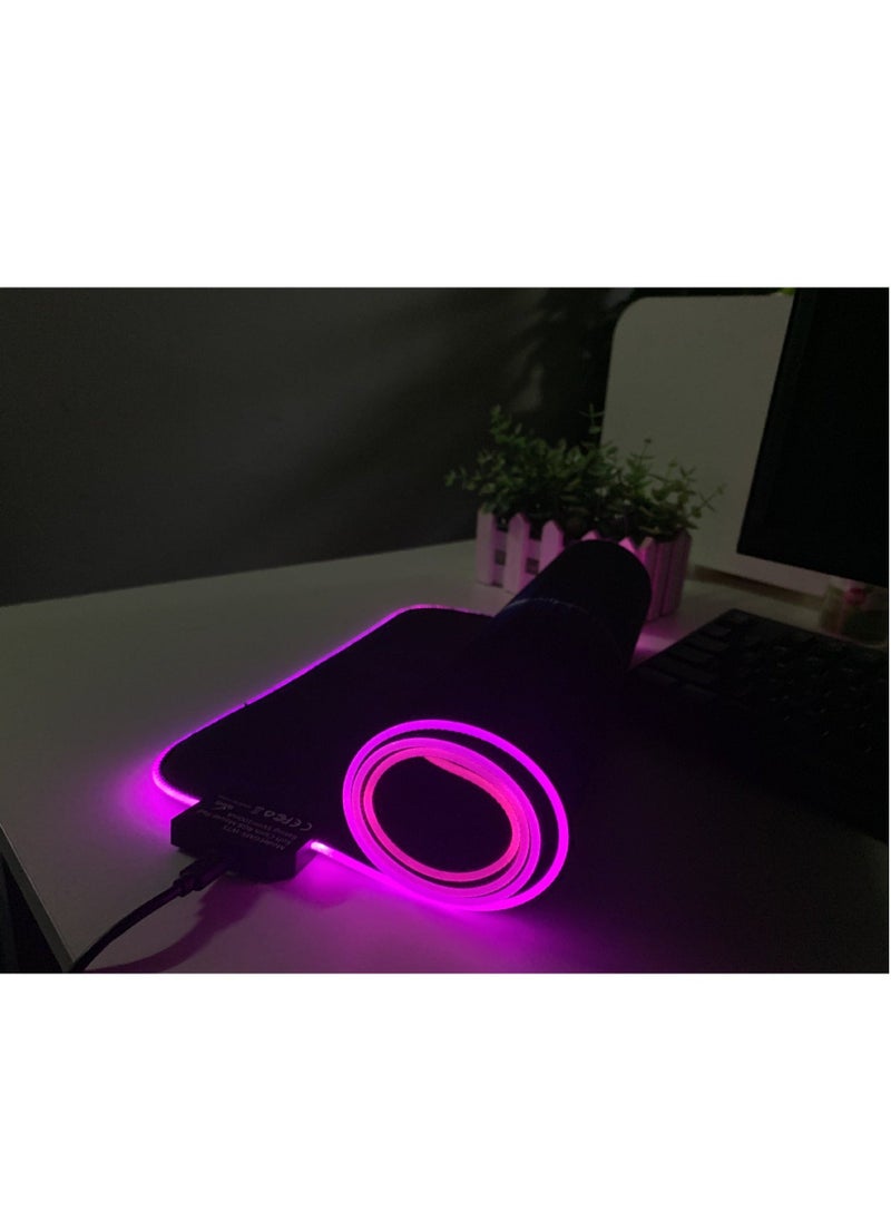 Gaming Mouse Pad, Extra Large Soft Led Extended Mouse pad, anti-slip Rubber Base Computer Keyboard Mat - Image 5