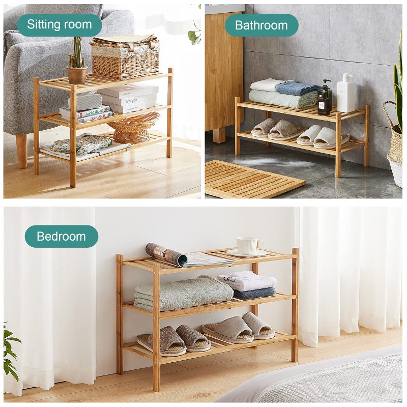 viewcare 3-Tier Free Standing Shoe Racks, Bamboo Wood Shoe Rack for Entryway & Closet, Beautiful | Natural | Functional | Sturdy Shoe Rack - Image 5