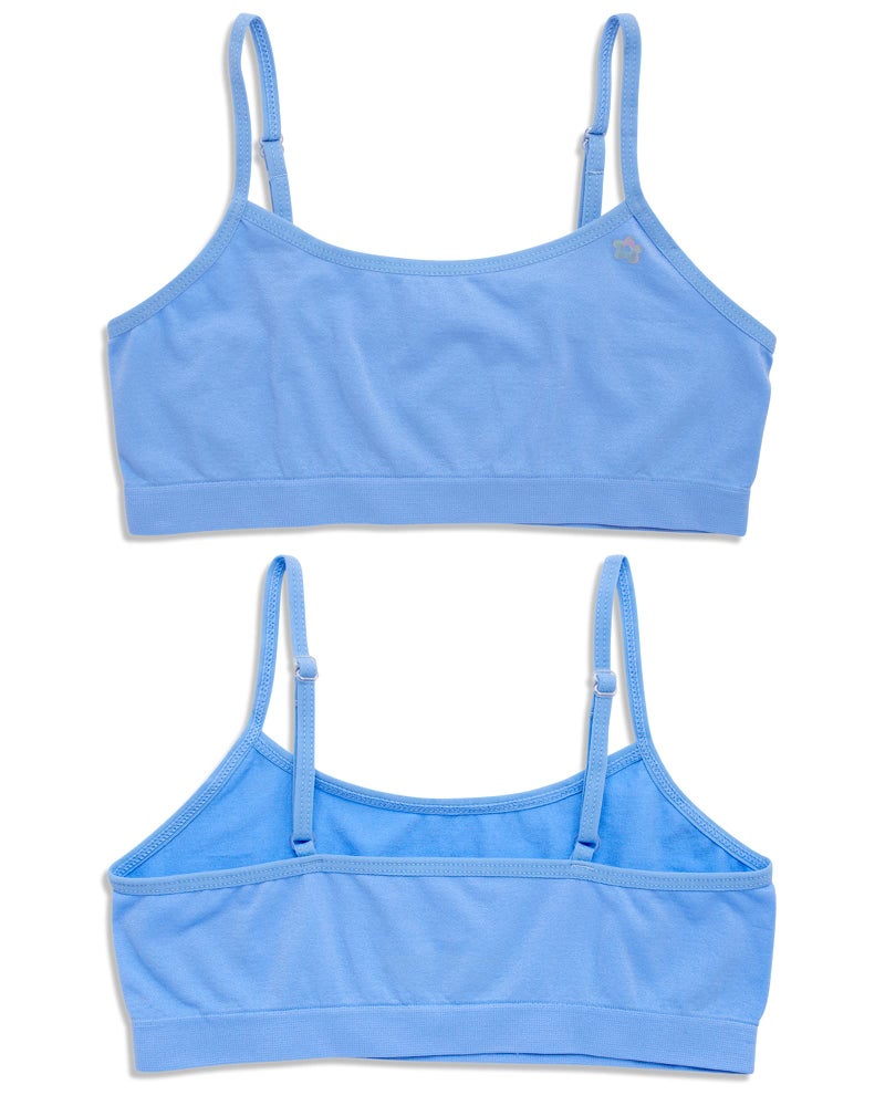 Limited Too Girls Training Bra - 6 Pack Sports Bra with Adjustable Straps (7-16), Size 10-12, Pink/White/Light Blue - Image 4