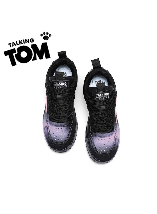 Talking Tom Trendy Shoes For Couples, Students, Men And Women, Spring Outdoor Sports Versatile Casual Flat Sneakers, Black And Pink, Size 44 - Image 4